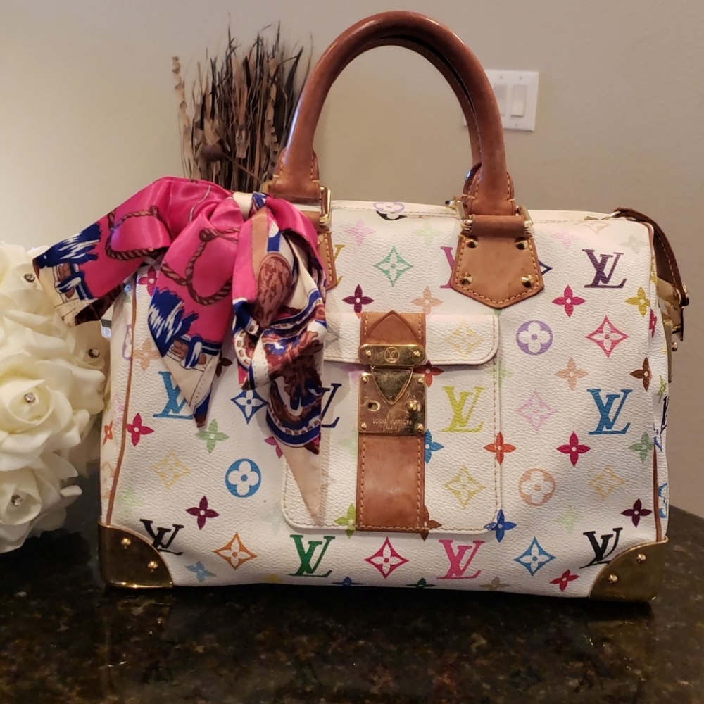 Louis Vuitton Speedy 30 Blanc Multicolor